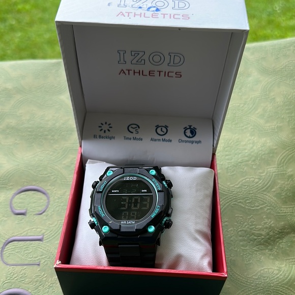 Izod Athletics Smartwatch Izod Black And Blue Smartwatch With